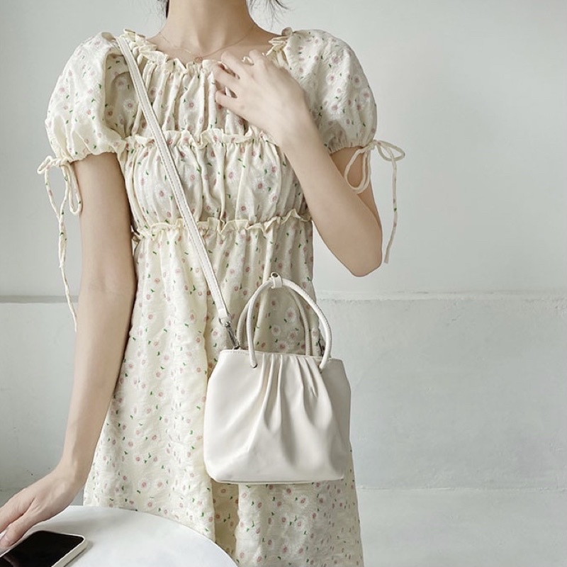 Túi xách Bymood đeo chéo FLIR dáng hộp vuông, thiết kế màu trắng Hàn Quốc trẻ trung đeo đi học đi làm đi chơi thời trang