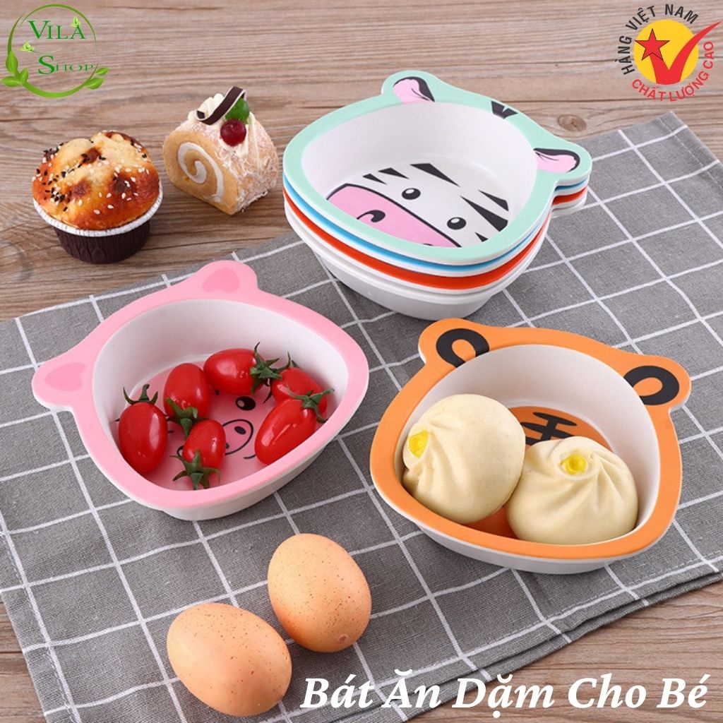 Bát Ăn Dặm Sợi Tre Hình Thú An Toàn Cho Bé Ăn Dặm