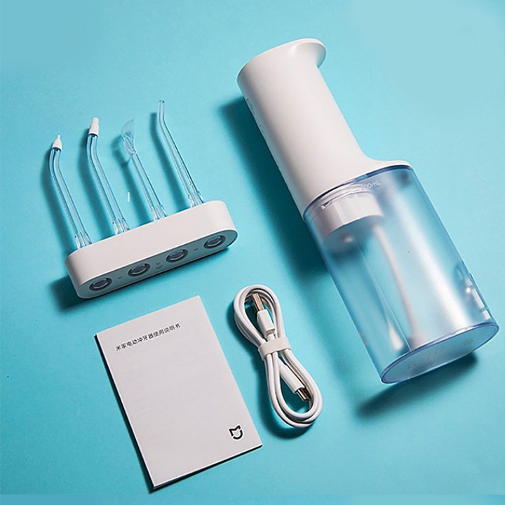 Tăm Nước Xiaomi Mijia Meo701 4 Chế Độ Điều Chỉnh Tặng Kèm 4 Đầu Xịt Tiện Lợi Vệ Sinh Răng Miệng Hiệu Quả - BH 12 Tháng