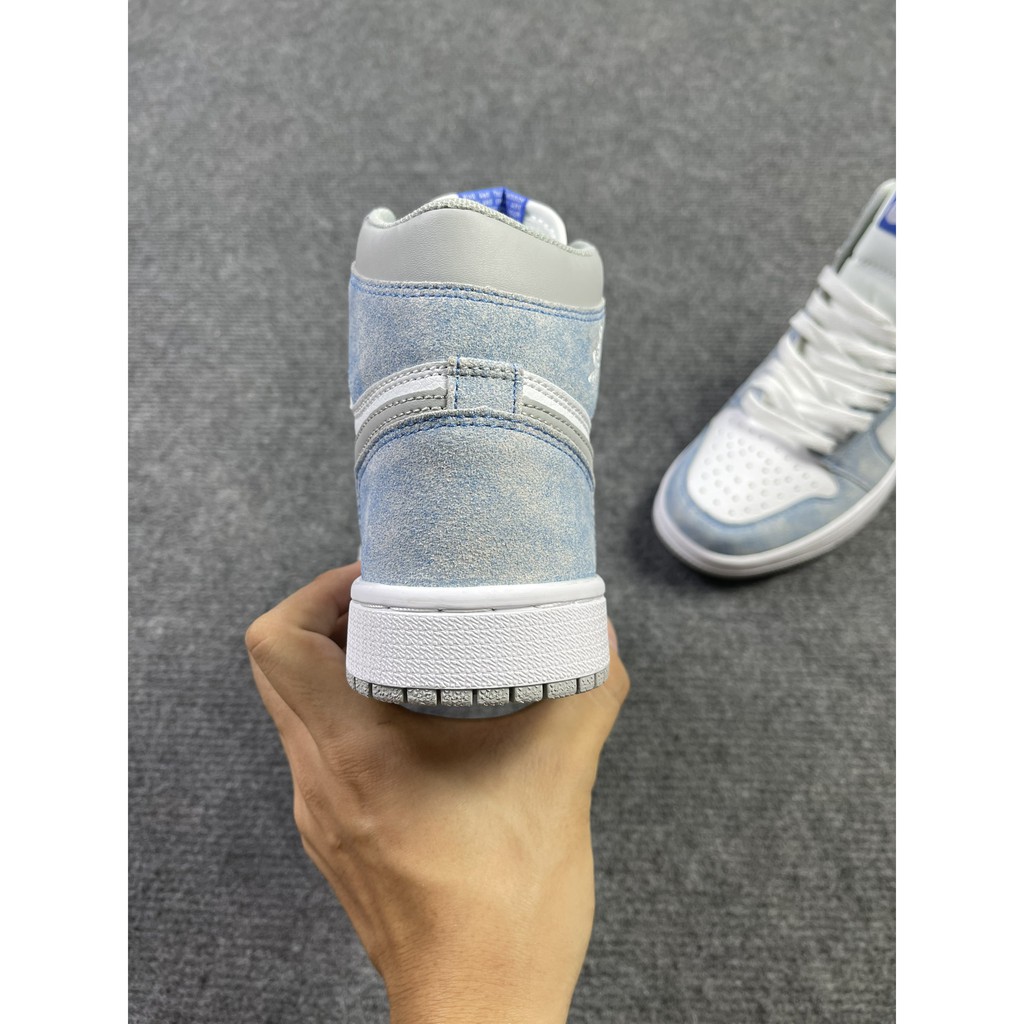 Giày Jordan 1 cao cổ hyper royal xanh nỉ, Giày JD1 xanh nỉ cổ cao siêu hot 2021 Full Box Bill | BigBuy360 - bigbuy360.vn