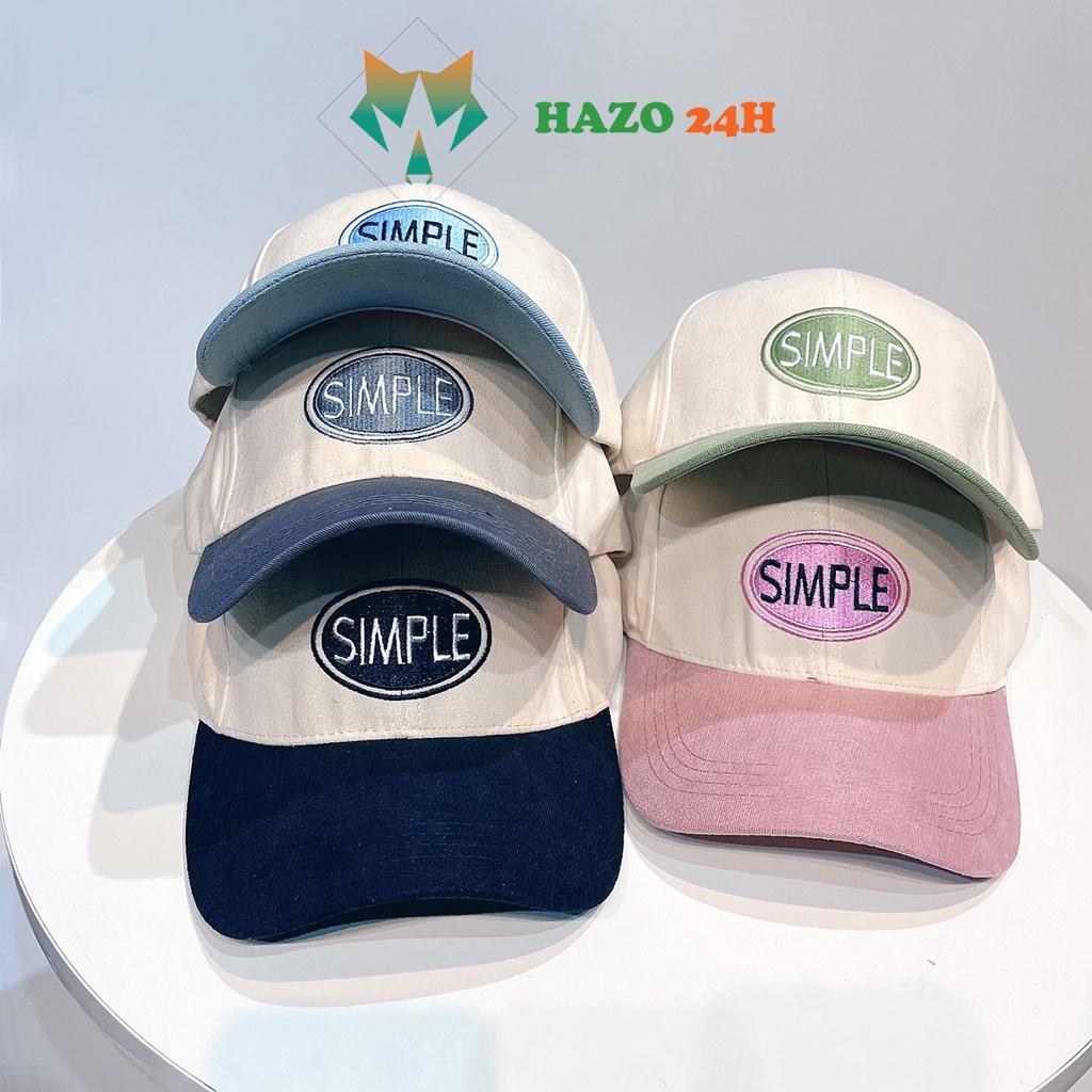 Mũ lưỡi trai Nón kết Nhung cao cấp thêu chữ Simple and Duck 401 phong cách Ulzzang form unisex nam nữ