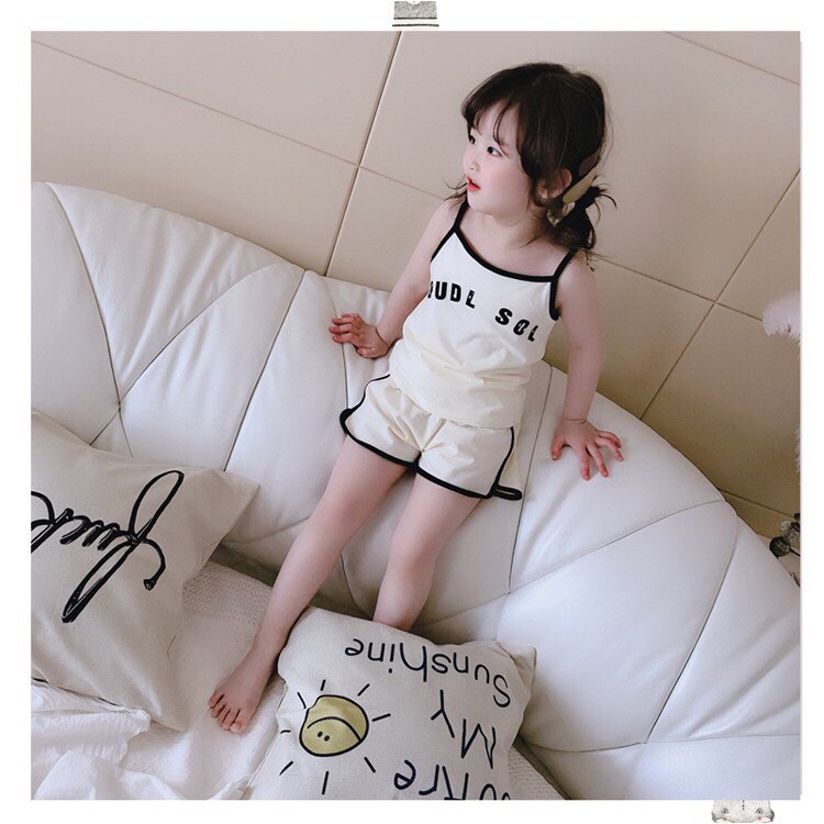 Bộ 2 dây sold out chất cotton tàu mềm mịn cho bé gái mặc hè cực mát, váy bé gái, quần áo bé gái