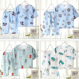 (hh1303)  Bộ ngủ cotton lụa cho bé hàng Quảng Châu