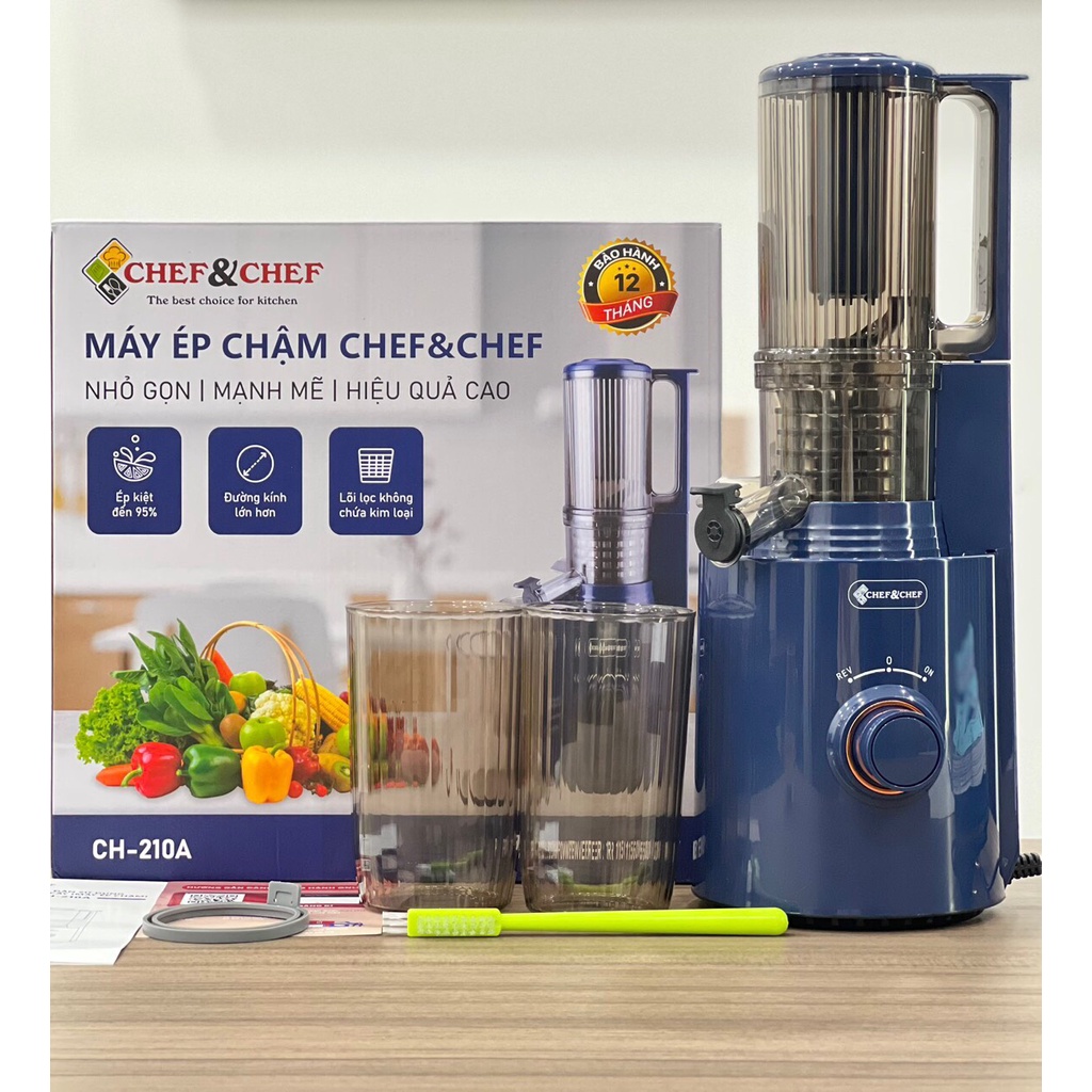 MÁY ÉP NGUYÊN QUẢ TỐC ĐỘ CHẬM CHEF&CHEF CH-333 - HÀNG CHÍNH HÃNG - BH 12 THÁNG