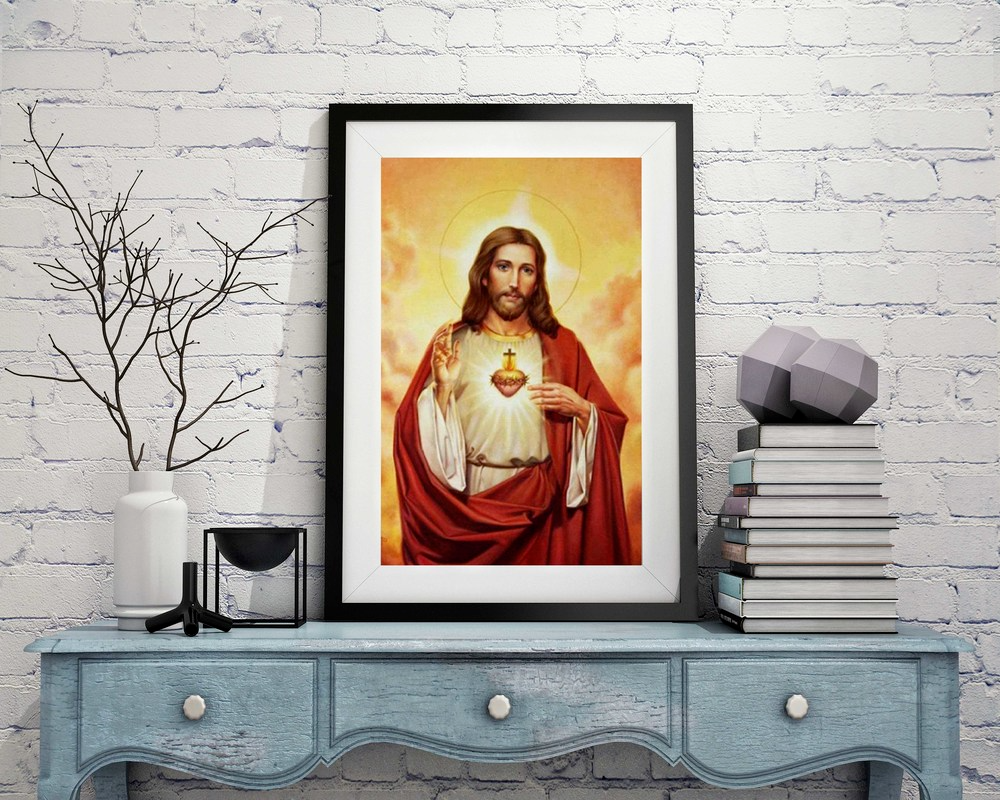 Bộ tranh đính đá 5D họa tiết chúa Jesus độc đáo kích thước 30*40cm DIY dùng trang trí