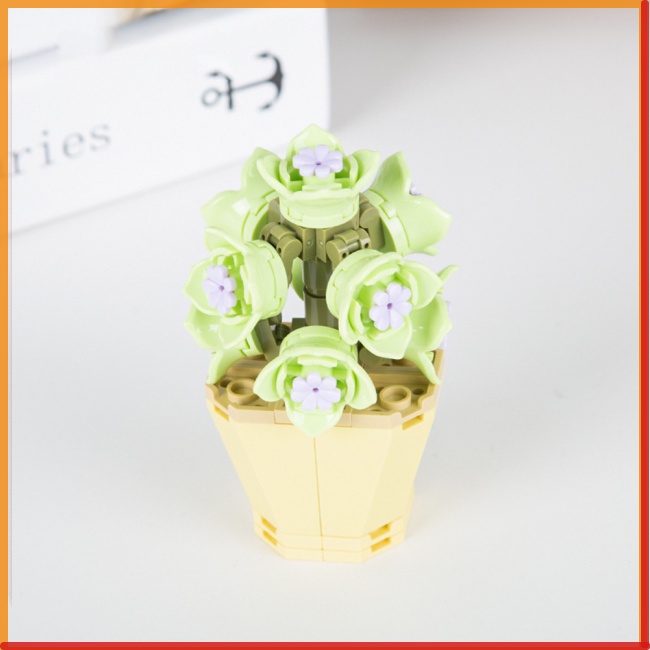 Mô Hình Lắp Ráp Lego Hình Chậu Hoa Mini Trang Trí Bàn Làm Việc