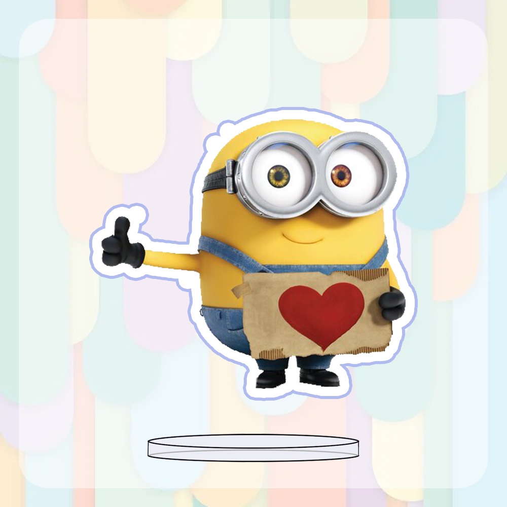 ( mini 3cm ) Mô hình standee Minions anime chibi phim hoạt hình The Rise Of Gru trang trí góc học tập