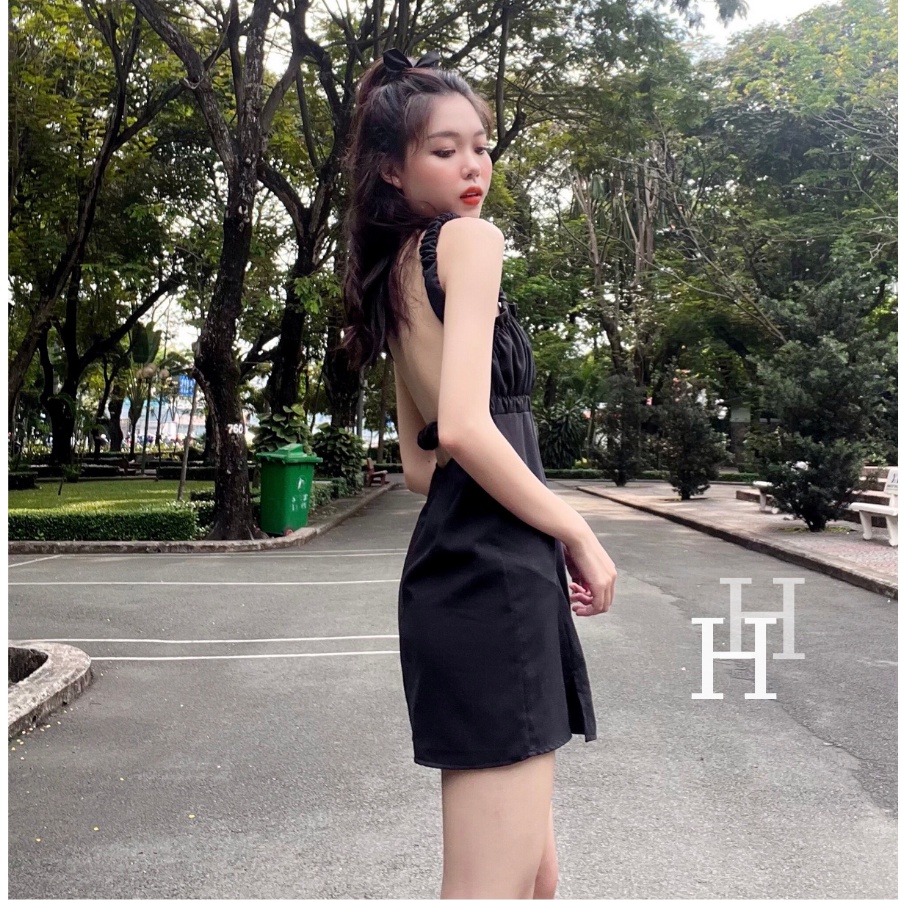 Đầm đen hở lưng HDT271 Hỉn Hỉn Store