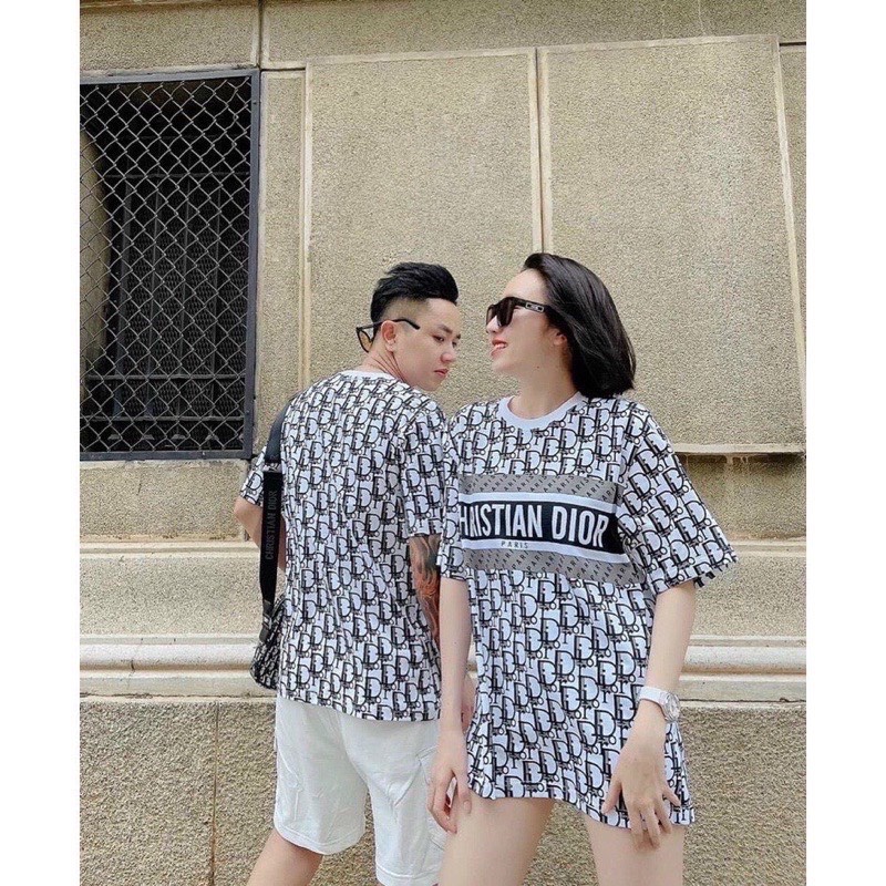 Áo Thun Cổ Tròn, TAY LỠ DI.O,R CHẤT COTTON DÁNG UNISEX NAM NỮ, Áo 2 HAND