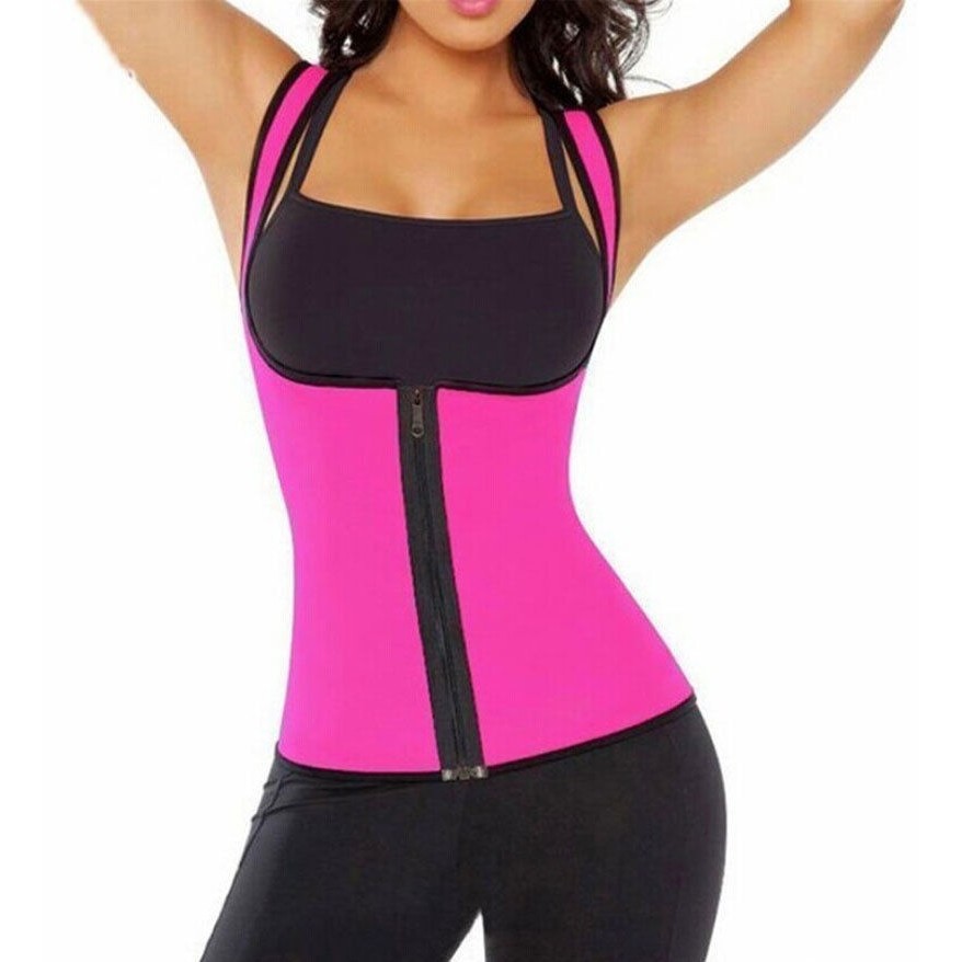 HGL♪Zipper Women Sweat Enhancing Waist Training Corset Waist Trainer Sauna Suit Hot Shaper Sport Vest | BigBuy360 - bigbuy360.vn