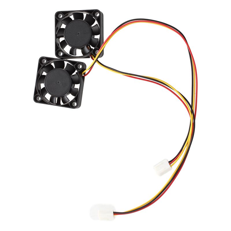 2 chiếc 3 chân 40mm Quạt làm mát máy tính PC vuông DC 12V Đen