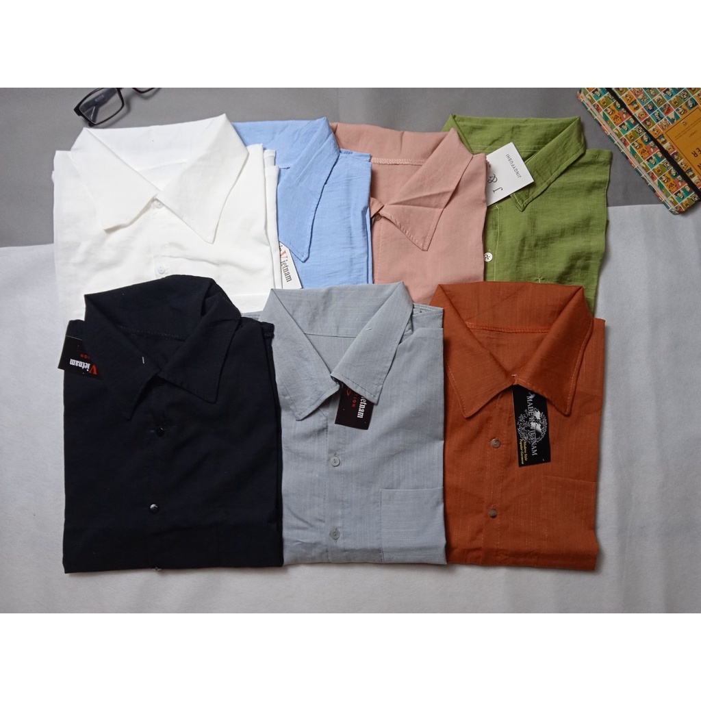 SQ004 Bộ áo sơ mi 6 màu và quần Culottes trắng, bộ áo dài tay có túi ngực mix quần suông ulzzang phong cách, cá tính