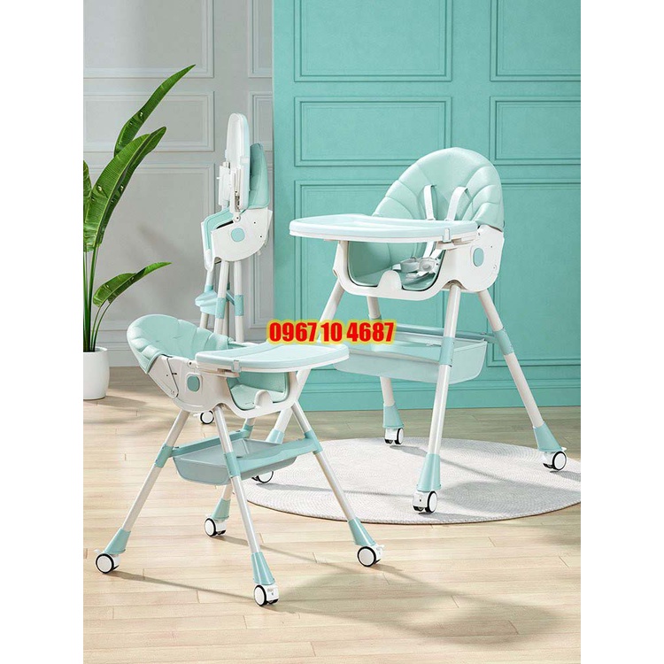Ghế ăn cho bé gấp gọn ngả lưng có bánh xe Umoo UM-05117