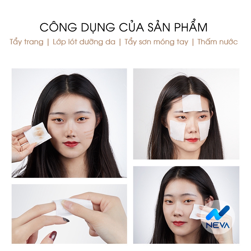 Bông Tẩy Trang M'aycreate Ba Lớp COTTON Mềm Mịn Dai Hàng Nội Địa Trung NEVAP03N ( Túi 230 miếng)