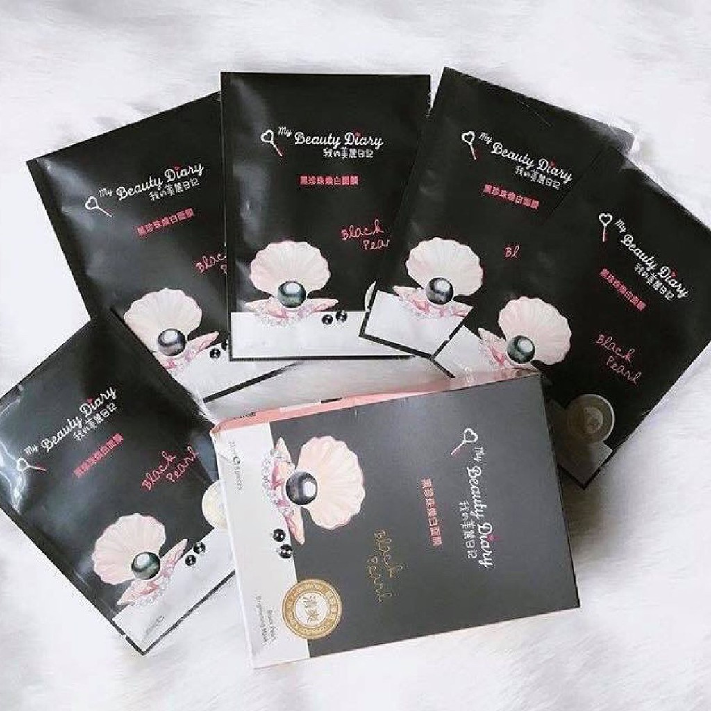 Mặt Nạ Ngọc Trai Đen My Beauty Diary Black Pearl Brightening Mask (8 Miếng / Hộp)