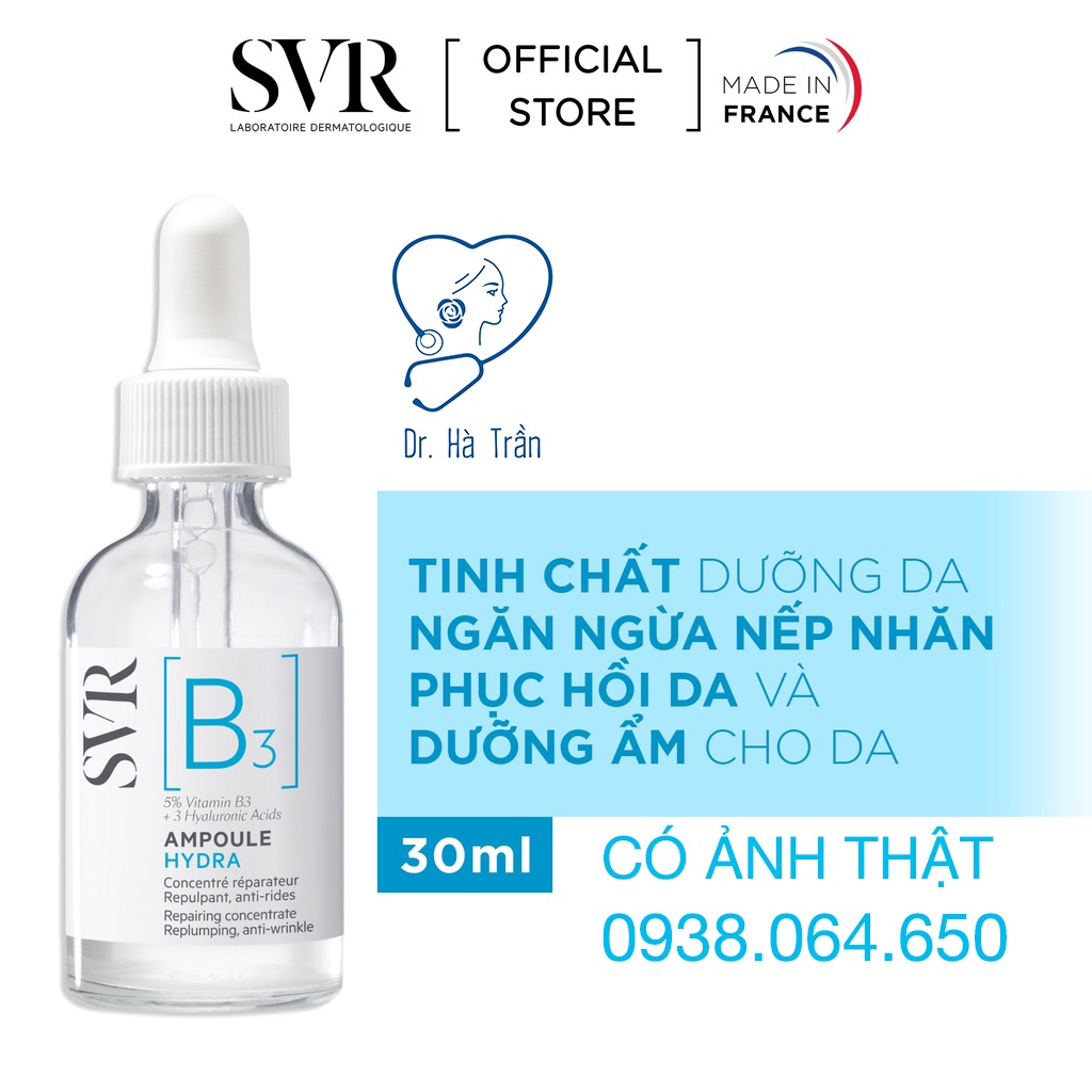 Dưỡng ẩm phục hồi da SVR Ampoule B3 30ml hàng chính hãng có ảnh thật
