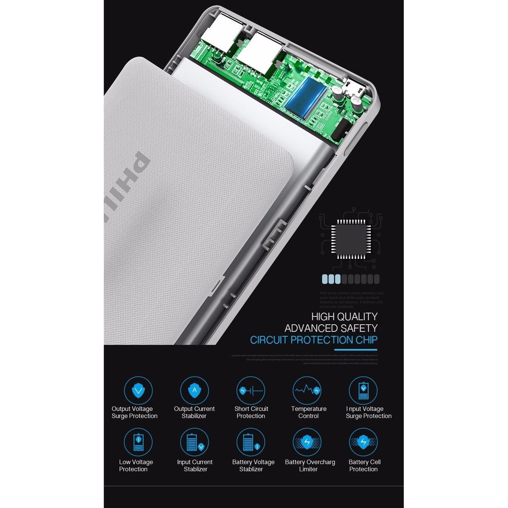 Pin sạc dự phòng Philips DLP2103BK 10000mAh