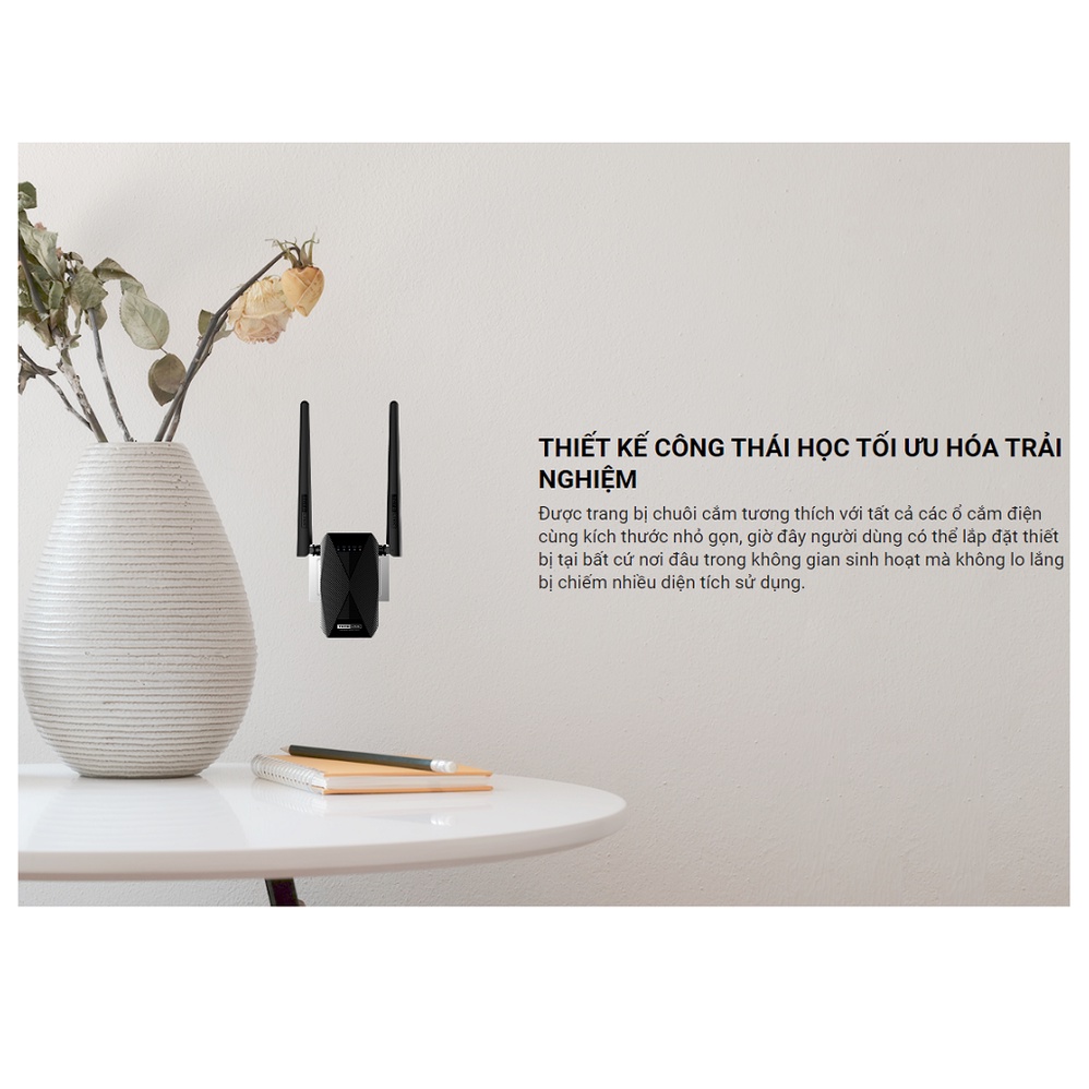 Kích sóng wifi Totolink EX1200T bộ kích wifi băng tần kép AC1200Mpbs - Hàng chính hãng bảo hành 24 tháng