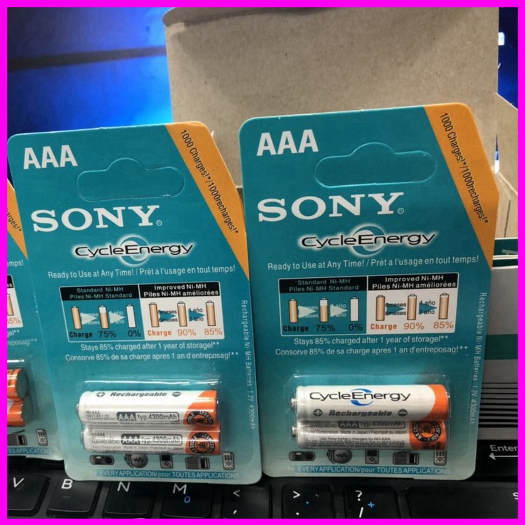 1 Hộp Pin Sạc SONY AA / AAA - Dung Lượng 4600 mAh - Sạc Đi Sạc Lại Nhiều Lần