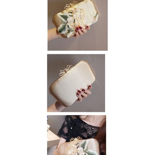 (ORDER) Clutch lụa thêu hoa sang chảnh