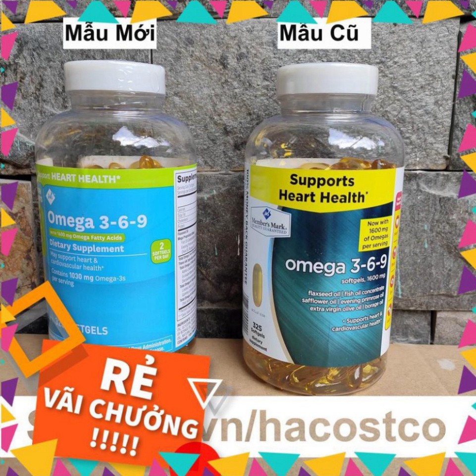 GIÁ CỰC ĐÃ ( KIBO ) Viên uống Member's Mark Omega 3-6-9 Supports Heart Health 325 viên của Mỹ omega 369 GIÁ CỰC ĐÃ