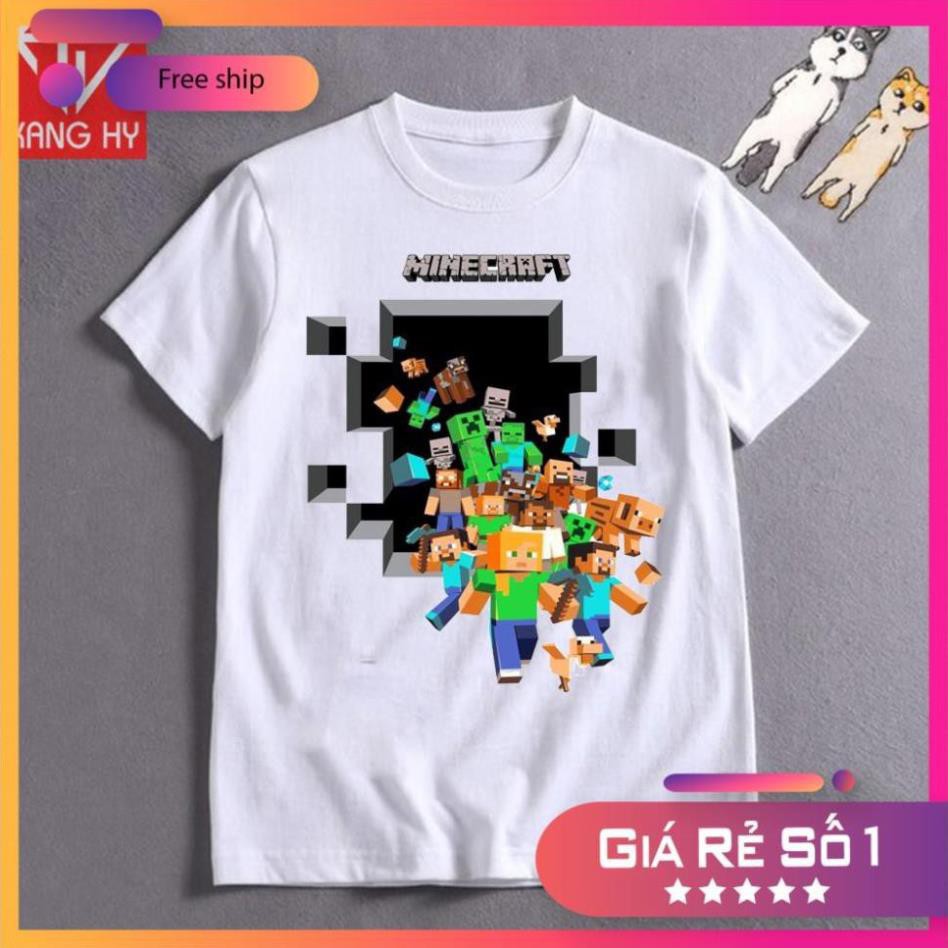 SALE- Áo thun tay ngắn in hình nhiều nhân vật trong game Minecraft F042 - ADT Store /uy tín chất lượng