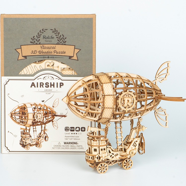 [Mã LIFETOYS1 giảm 30K đơn 99K] Đồ chơi lắp ráp gỗ 3D Mô hình Khinh Khí Cầu Airship TG407