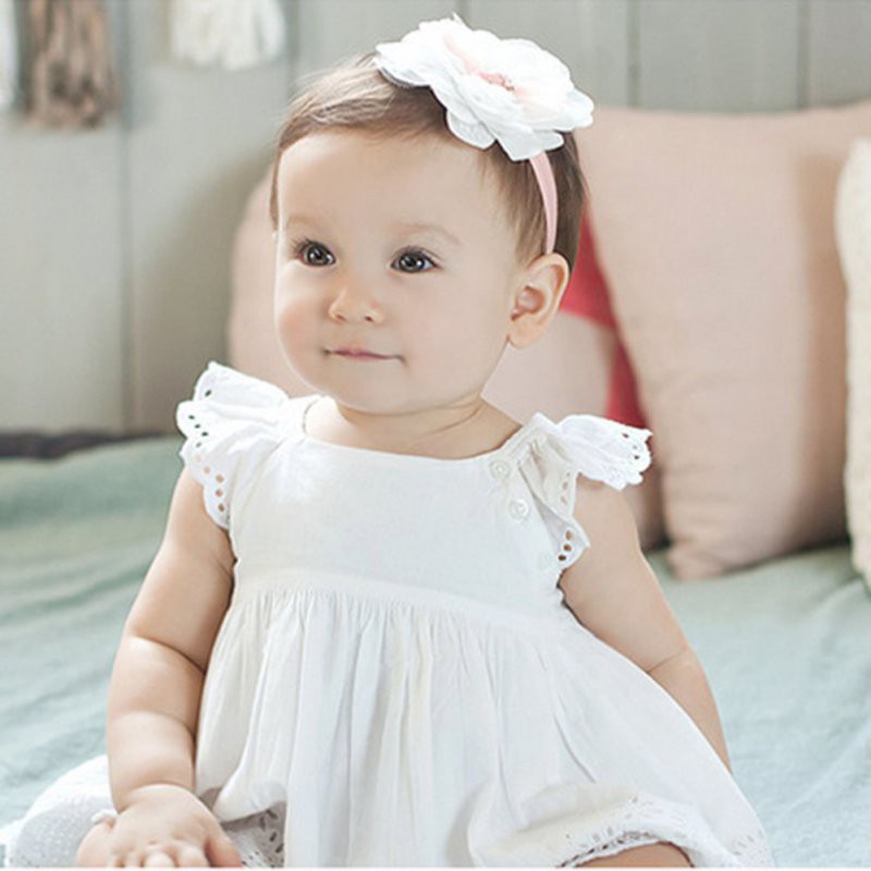 Băng đô dạng lưới co dãn phối nơ bản to dễ thương cho bé gái