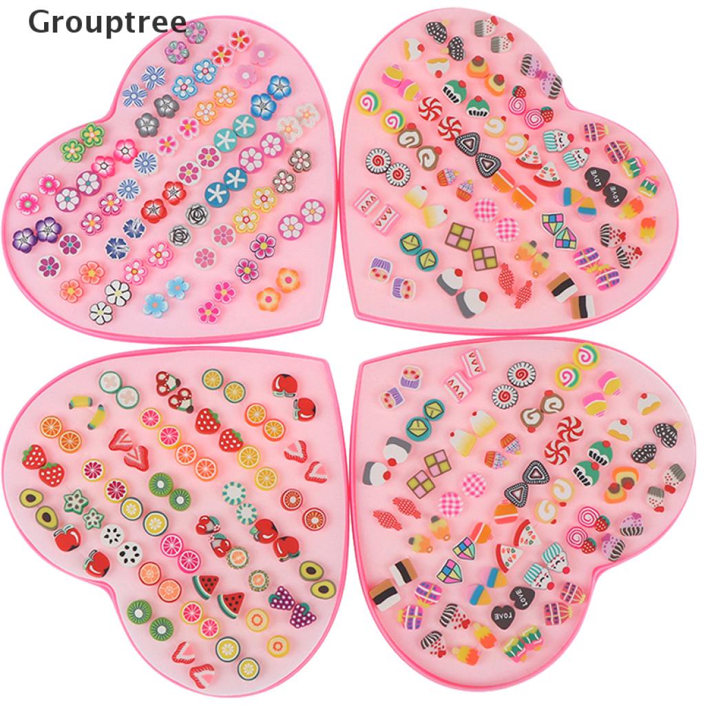 Set 36 Cặp Bông Tai Hình Trái Cây Hoạt Hình Handmade Thời Trang Cho Nữ