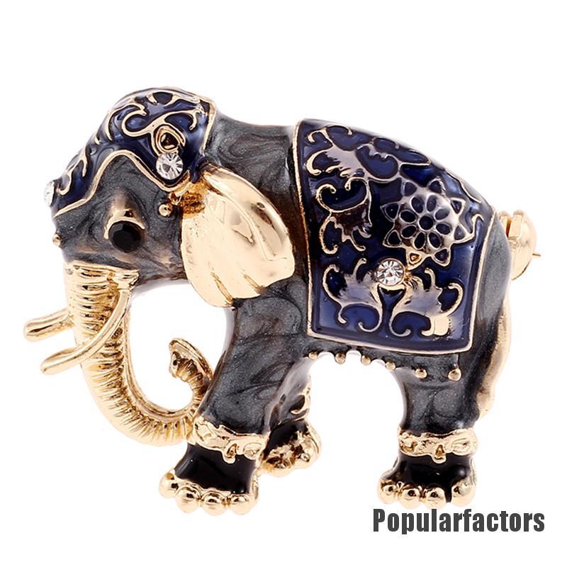 Ghim Cài Áo Hình Con Voi Đính Đá Nhân Tạo Thời Trang
