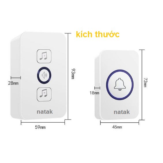CHUÔNG CỬA KHỒNG DÂY-CHUÔNG ĐIỆN BẢO HÀNH 12 THÁNG, 1 ĐỔI 1