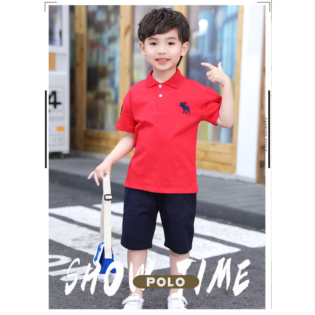 Áo polo bé trai cao cấp chất vải cá sấu 100% cotton mềm mịn an toàn cho da bé