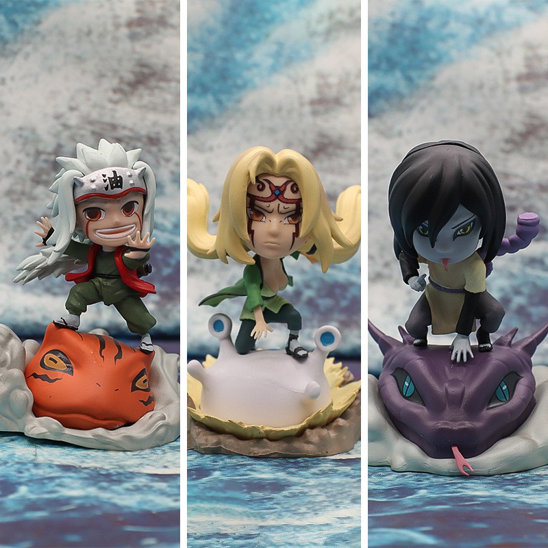 Mô hình Naruto chibi - Tam nin Jiraija + Tsunade + Orochimaru chibi