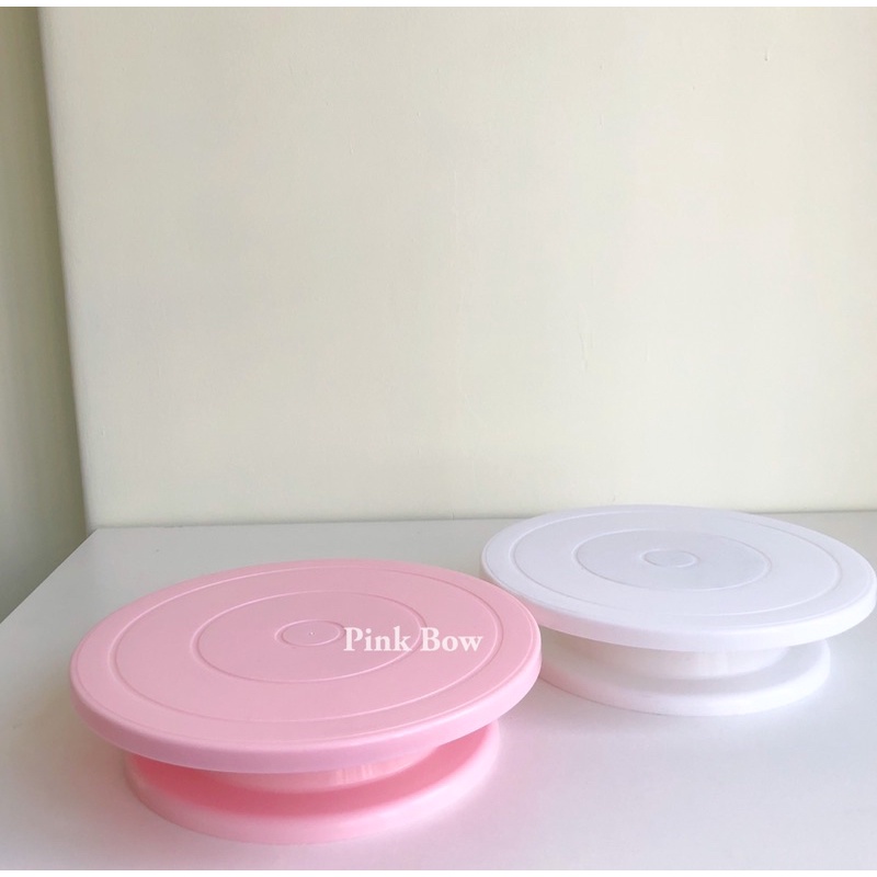 Bàn Xoay Bánh Kem Sinh Nhật bằng Nhựa màu Hồng/Trắng size 28cm