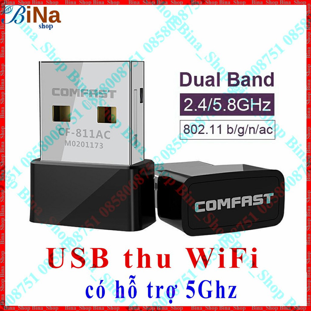 USB Thu WiFi Comfast CF-811AC có hỗ trợ 5Ghz