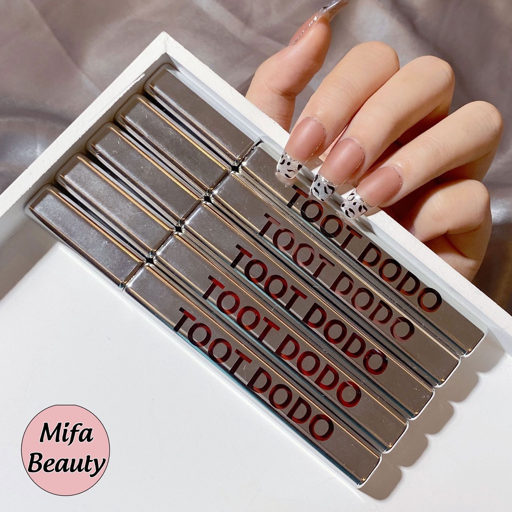 Son kem vỏ bạc TOOT DODO, son nội địa trung vỏ đỏ 5 màu hot trend mịn lì mọng môi T801