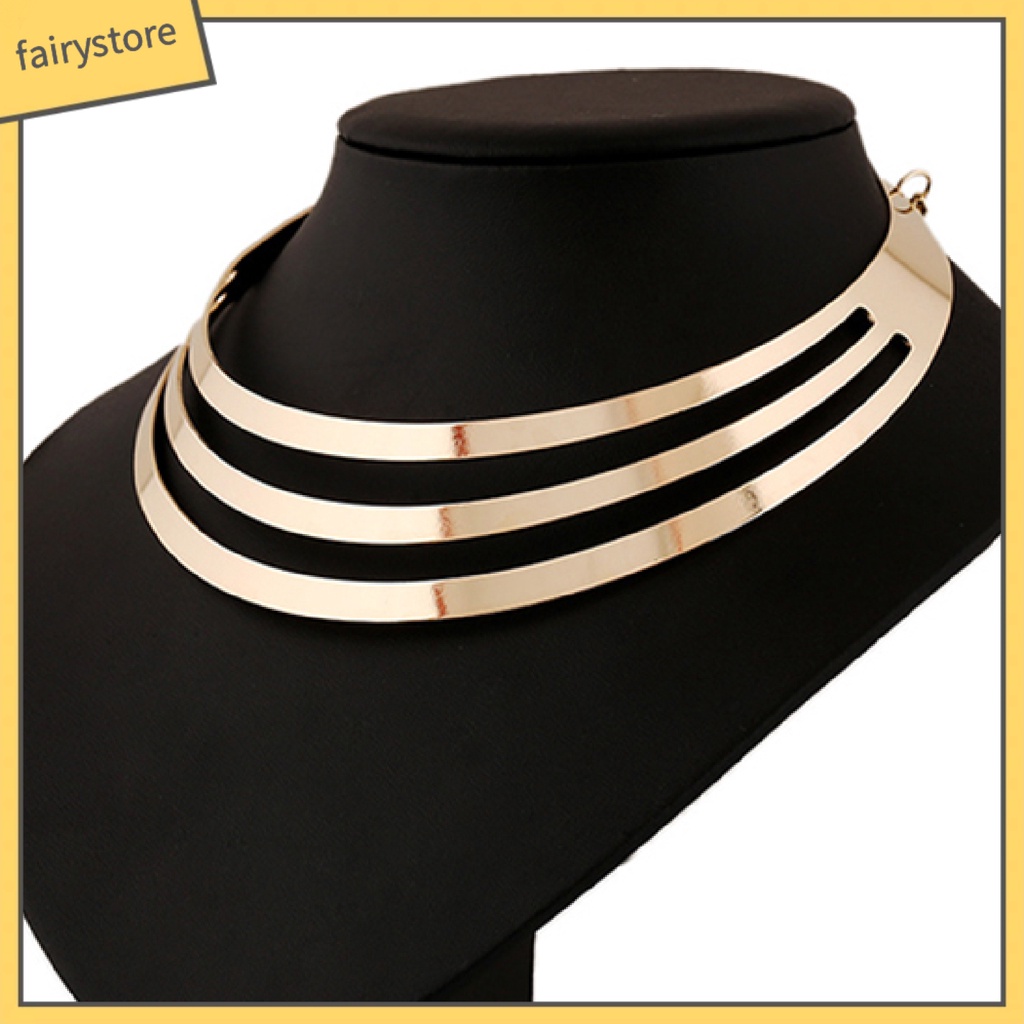 Vòng Cổ Hợp Kim 3 Tầng Đơn Giản Độc Đáo Cho Nữ