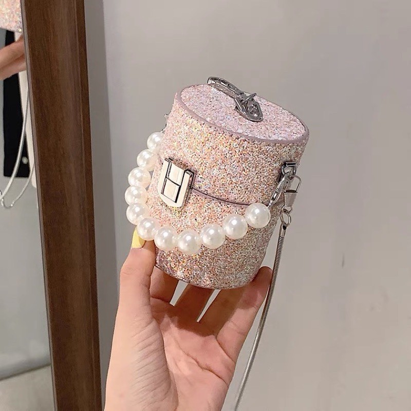 <HÌNH VÀ VIDEO THẬT SHOP EM> TÚI HỘP mini TRÒN -MÀU MỚI PHỐI MÀU KIM tuyến cực đẹp sắc nét ♥️