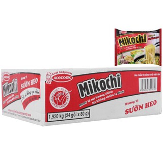 Thùng 24 gói mì không chiên Mikochi sườn heo 80g