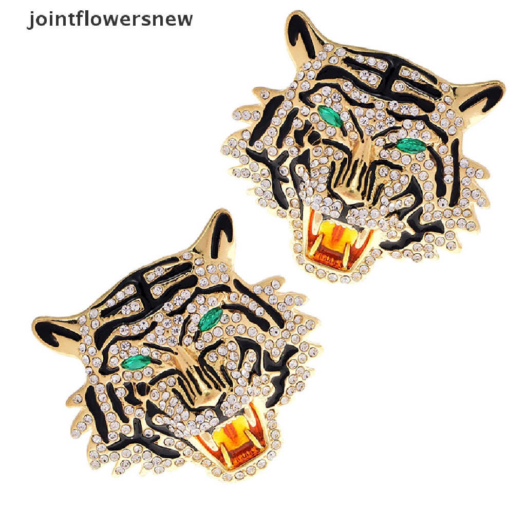 jointflowersnew 1pc Vintage Spotted Leopard Tiger Head Brooches Vivid Animal Brooch Pins JFW