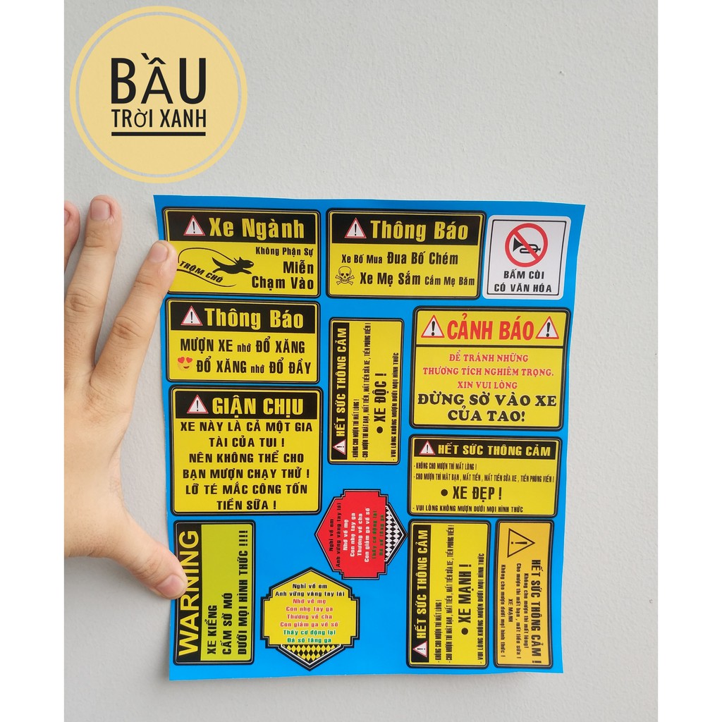 Bộ tem cảnh báo vui nhộn