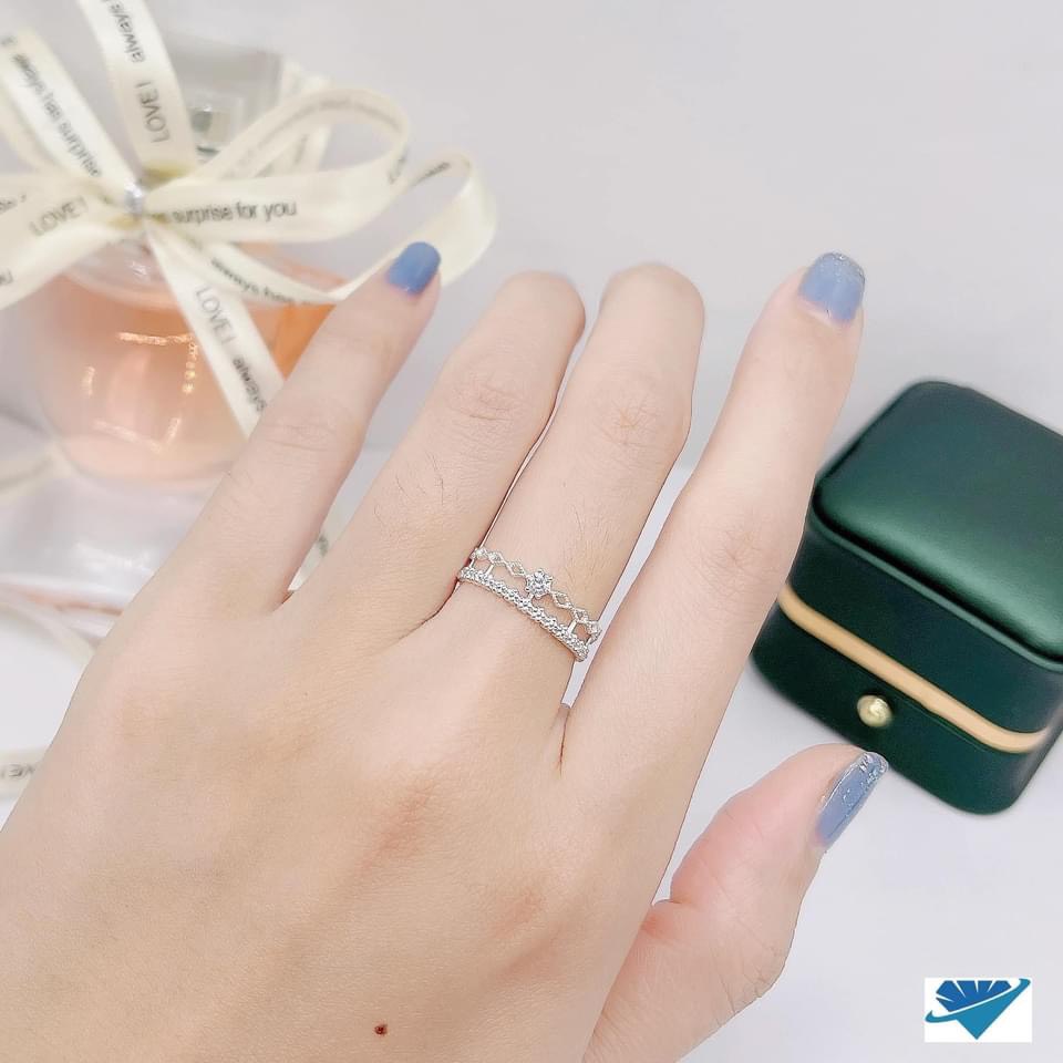 Nhẫn bạc nữ kiểu dáng mới đính đá dạng hở dễ đeo - Kho sỉ bạc Nhất Linh