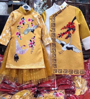 Sét gấm bé trai gái( áo dài tết)