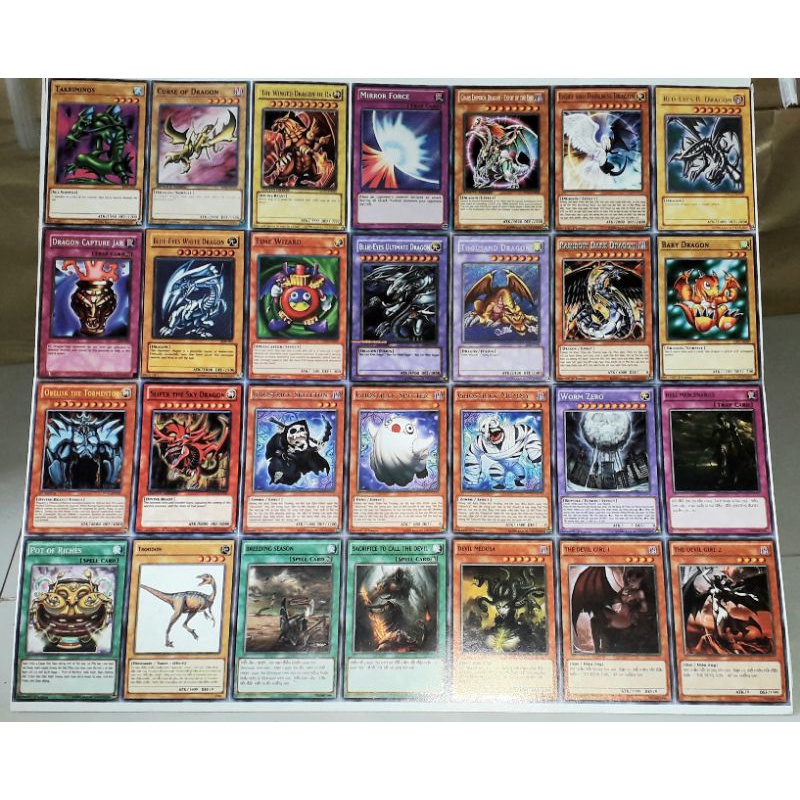 Sét 224 thẻ bài Yugi_oh Tiếng việt và tiếng Anh đặc biệt không bị trùng kích thước 6.5cm x 8.5 cm in 2 mặt