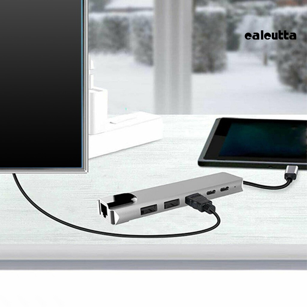 Bộ Chuyển Đổi Usb-C Hub 6 Trong 1 Type-C Với 4k Hdmi Rj45 Ethernet Lan Cho Nintendo Switch