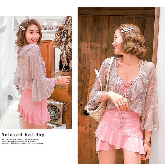 Bộ Đồ Bơi Ba Mảnh Thiết Kế Cỡ Nhỏ Thời Trang Quyến Rũ Cho Nữ