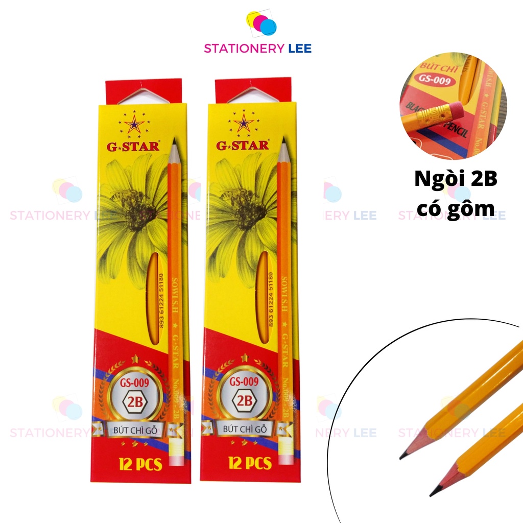 Bút chì chuốt 2B G-Star / Bút chì gỗ 2B G-Star ( Hộp 12 cây )