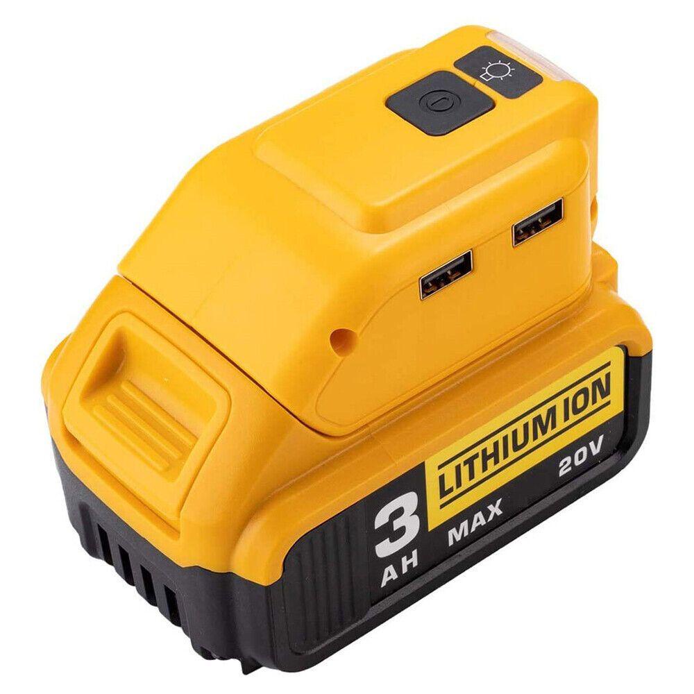 MYRONGVN Bộ Chuyển Đổi Pin Li-ion Di Động Với Đèn LED Sạc USB Cho Pin Li-ion 18V-20V