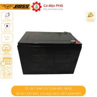 Ắc Quy 12V 12AH chuyên dùng cho Bình phun thuốc trừ sâu, loa kẹo kéo | Hiệu BOSS | Bảo hành 6 tháng