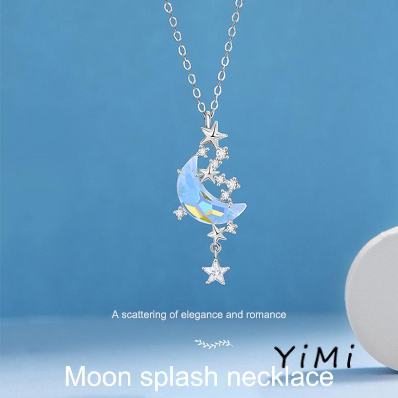 vòng cổ Mặt Hình Ngôi Sao Và Mặt Trăng Đính Đá Thời Trang Cho Nữ